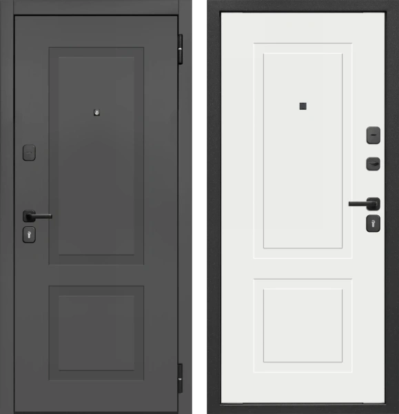 Входные двери Гарда Графит Эмалит белый Графит Эмалит белый