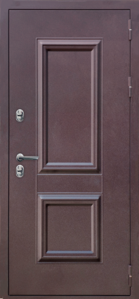 Входные двери M61 ТЕРМО штамп 2 квадрата Букле опал - ФЛТ-7 Дуб Сонома светлый