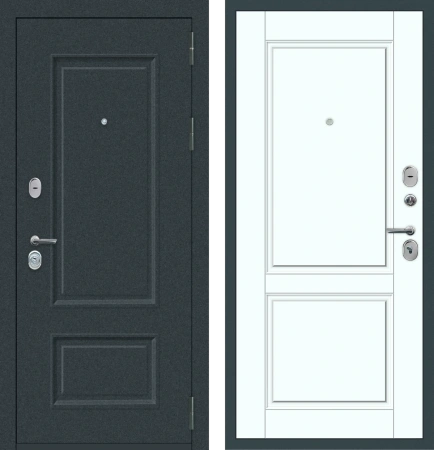 Входные двери M70 с фрезеровкой Муар 7016 - ФЛ-30 Velluto Bianco AG 700