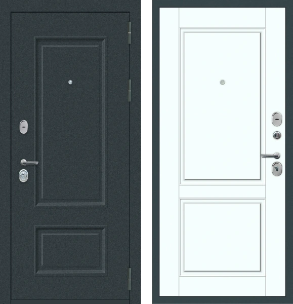 Входные двери M70 с фрезеровкой Муар 7016 - ФЛ-30 Velluto Bianco AG 700