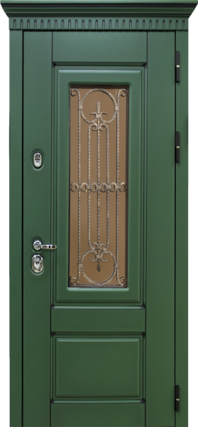 Входные двери Боссика 3К90 ВБ-8(окно) RAL 6028 - ВБ-8(окно) RAL 9003