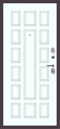 Входные двери M55 с фрезеровкой Букле опал - ФЛТ-6 Velluto Bianco AG 700