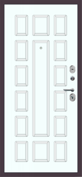 Входные двери M55 с фрезеровкой Букле опал - ФЛТ-6 Velluto Bianco AG 700