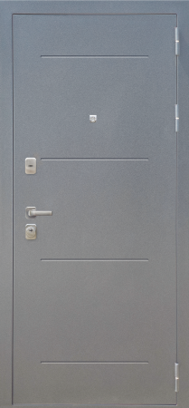 Входные двери M6 с фрезеровкой Букле графит - СБ-1 Ясень ривьера айс