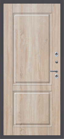 Входные двери M60 ТЕРМО штамп 2 квадрата Букле графит - ФЛТ-7 Дуб Сонома светлый