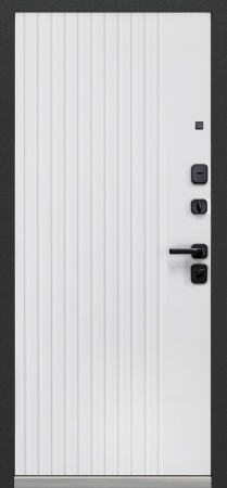 Входные двери Luxor 3D Рейка Орех американский мокко Эмалит белый