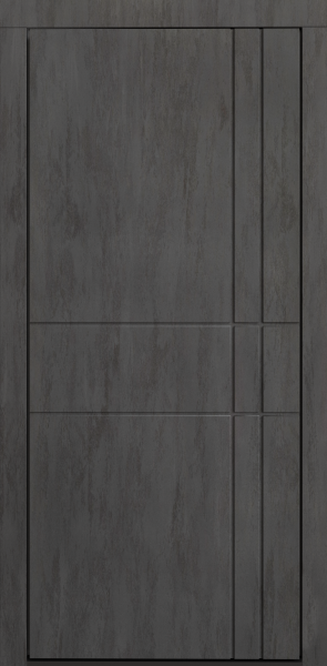 Входные двери Сталлер Comfort 3K ЮП-9 бетон графит - ЮП-15 (декоративная зеркальная вставка) MI38 Санд светлый