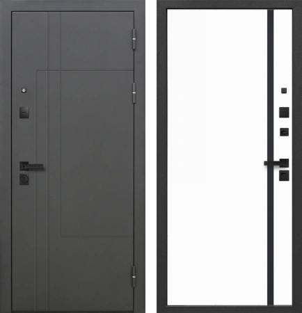 Входные двери 9 см Smart 4 RAL 7024 Эмалит белый