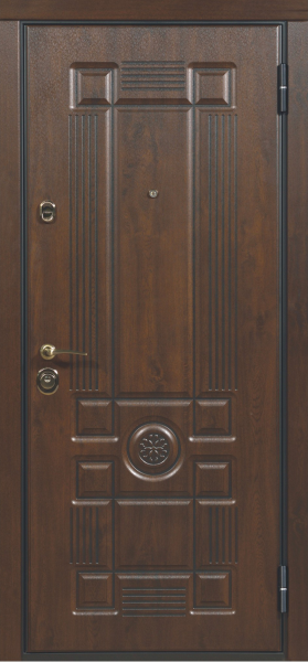 Входные двери Тревизо 3К90 ХФ-14 Дуб темный - ХФ-14 Белый