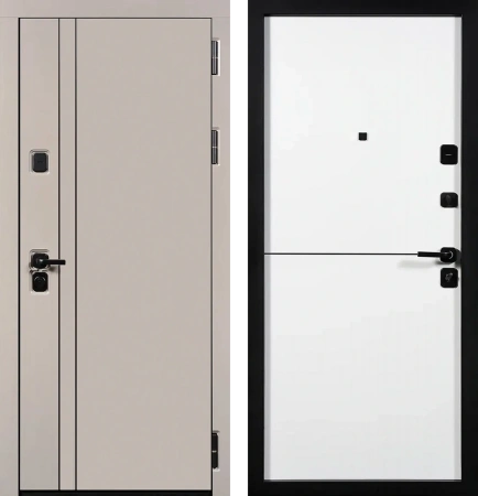 Входные двери Молден 3К90 горизонталь 1 ЮП-32 Латте (ZB855-2) - ЮП-33 ZB Белый