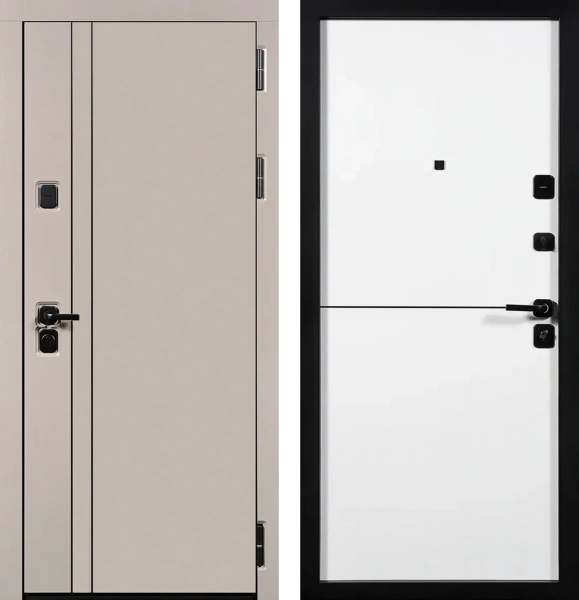 Входные двери Молден 3К90 горизонталь 1 ЮП-32 Латте (ZB855-2) - ЮП-33 ZB Белый