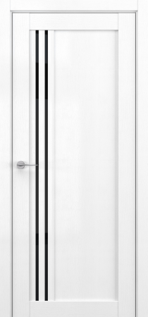 Межкомнатные двери V9 Lacobel черный лак Вайт вуд