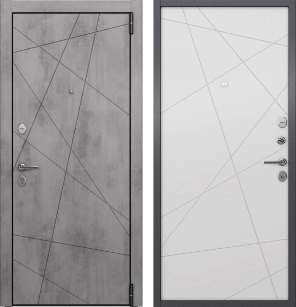 Входные двери LF3 PP U-26 Бетон тёмный - U6-26 Бьянко