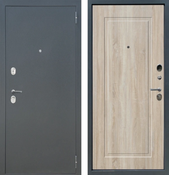 Входные двери M2 ФЛ Бетон графит - ФЛ-25 Дуб Сонома светлый