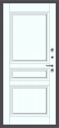 Входные двери M62 ТЕРМО штамп 3 квадрата Букле графит - ФЛТ-2 Velluto Bianco AG 700