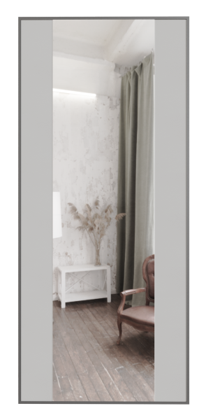 Входные двери Сталлер Comfort 3K ЮП-21 Латте (ZB855-2) - ЮП-16 (декоративная зеркальная вставка) ZB Белый