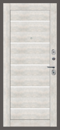 Входные двери M33 с фрезеровкой Антик серебро - СБ-5 бетон снежный