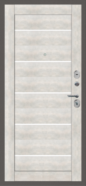 Входные двери M33 с фрезеровкой Антик серебро - СБ-5 бетон снежный