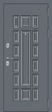 Входные двери M54 с фрезеровкой Букле графит - ФЛТ-6 Velluto Bianco AG 700