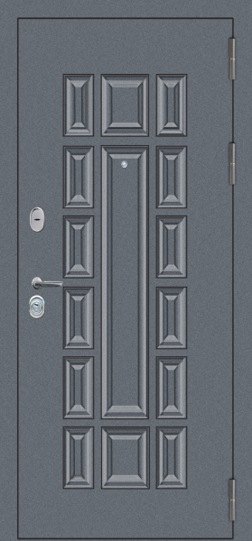 Входные двери M54 с фрезеровкой Букле графит - ФЛТ-6 Velluto Bianco AG 700