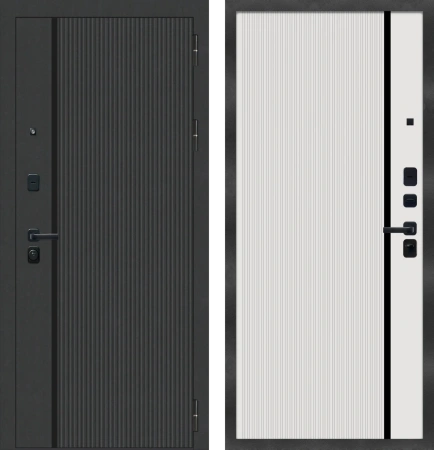 Входные двери M9 ФЛП-39 Черная шагрень - ФЛП-39 Velluto Bianco AG 700