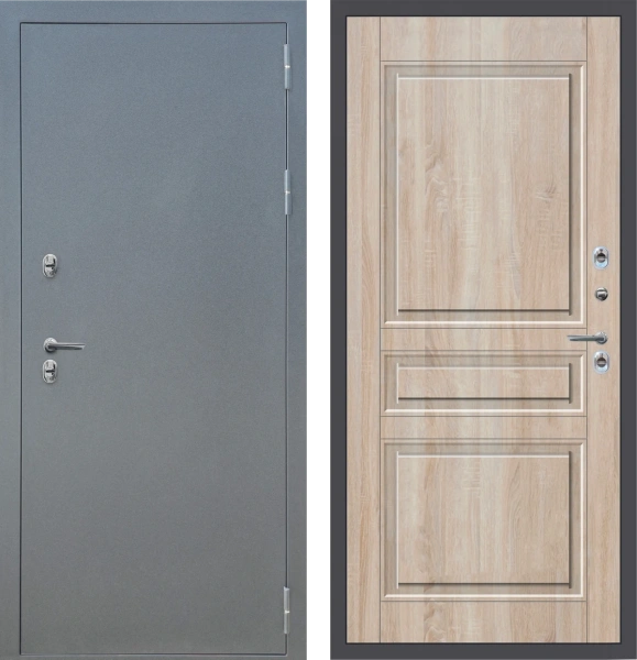 Входные двери M20 ТЕРМО ФЛ Букле графит - ФЛТ-2 Дуб Сонома светлый