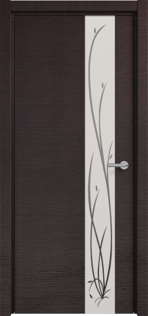 Межкомнатные двери H-3 зеркало белое с рис.