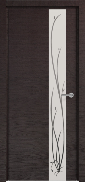 Межкомнатные двери H-3 зеркало белое с рис.