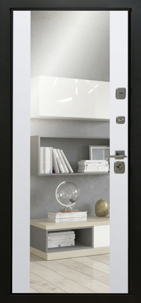 Входные двери Стило 2 3К90 Без фрезеровки ZB 999-2 Черный кварц - ЮР10 ZB Белый