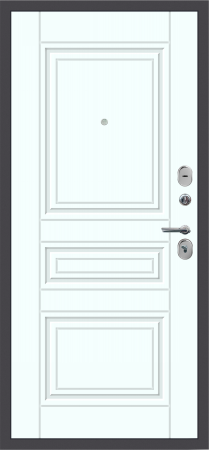 Входные двери M52 с фрезеровкой Букле графит - ФЛ-10 Velluto Bianco AG 700