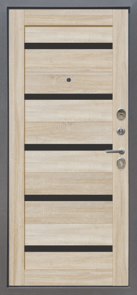 Входные двери M4 ФЛ Букле графит - СБ-1 Дуб Сонома светлый