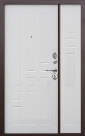 Входные двери Гарда 7.5 (двупольная) Медный антик Белый ясень