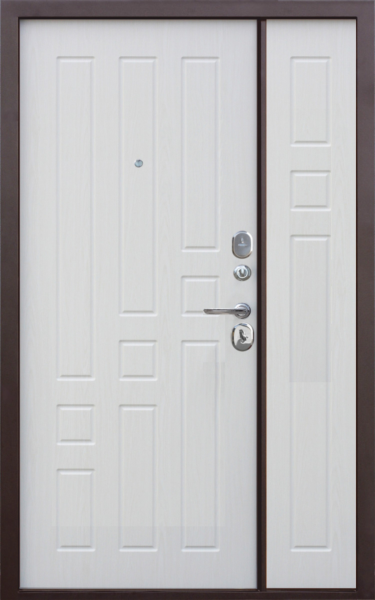 Входные двери Гарда 7.5 (двупольная) Медный антик Белый ясень