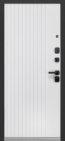 Входные двери Luxor Вертикаль Сатин графит Эмалит белый