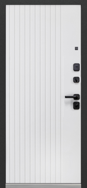 Входные двери Luxor Вертикаль Сатин графит Эмалит белый