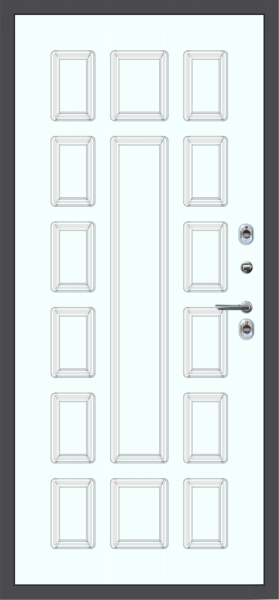 Входные двери M64 ТЕРМО штамп шоколад Букле графит - ФЛТ-6 Velluto Bianco AG 700