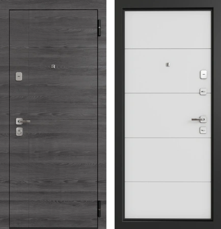 Входные двери TR 12 ЮП-6 Дуб мадейра LW676-GTA (горизонт) - ЮП-4 ZB Белый