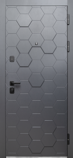 Входные двери Luxor 3D Сатин графит Белый снег софт