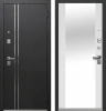 Входные двери Luxor Букле Черный Зеркало Букле черный Эмалит белый