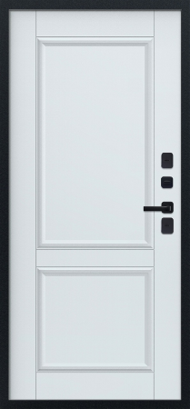 Входные двери M75 ТЕРМО штамп Ш-7 Букле графит - ФЛТ-7 Velluto Bianco AG 700