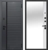 Входные двери Гарда 9 см Черное Зеркало Сатин черный Эмалит белый