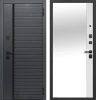 Входные двери Гарда 7.5 см Черное Зеркало Сатин черный Эмалит белый