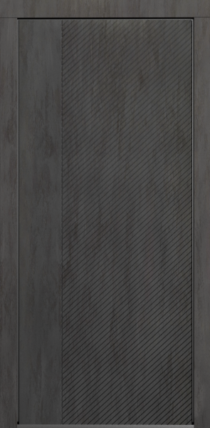 Входные двери Сталлер Comfort 3K ЮП-19 бетон графит - ЮП-16 (декоративная зеркальная вставка) бетон снежный