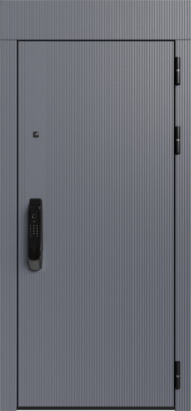 Входные двери Либерти ЮР-39 RAL 9011 - ЮР-42 декоративная зеркальная вставка RAL 9003