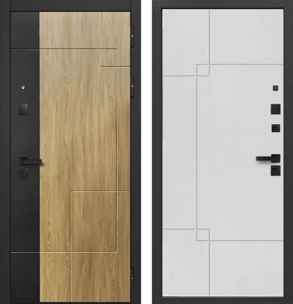 Входные двери 9 см Smart 3 Дуб мадейра янтарь Эмалит серый