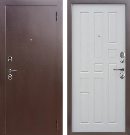 Входные двери Гарда 8 мм Медный антик Белый ясень