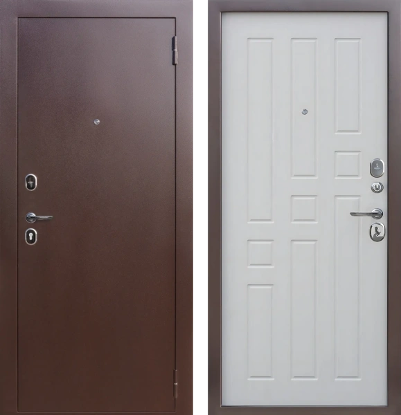 Входные двери Гарда 8 мм Медный антик Белый ясень