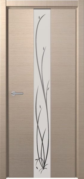 Межкомнатные двери H-4 зеркало белое с рис.