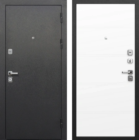 Входные двери Гарда 9 Серебро Эмалит белый Антик серебро Эмалит белый