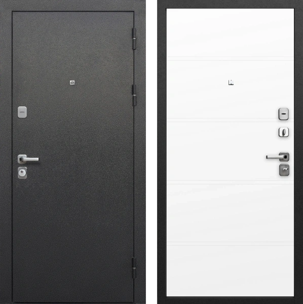 Входные двери Гарда 9 Серебро Эмалит белый Антик серебро Эмалит белый